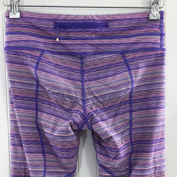 Lululemon Inspire Capri Crop II Space Dye Leggings Womens 6 Pink Purple - Picture 5 of 10